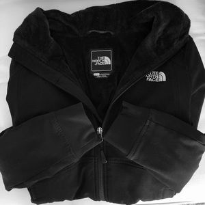 North Face Fleece Lined Hooded Jacket Full ZIP EUC